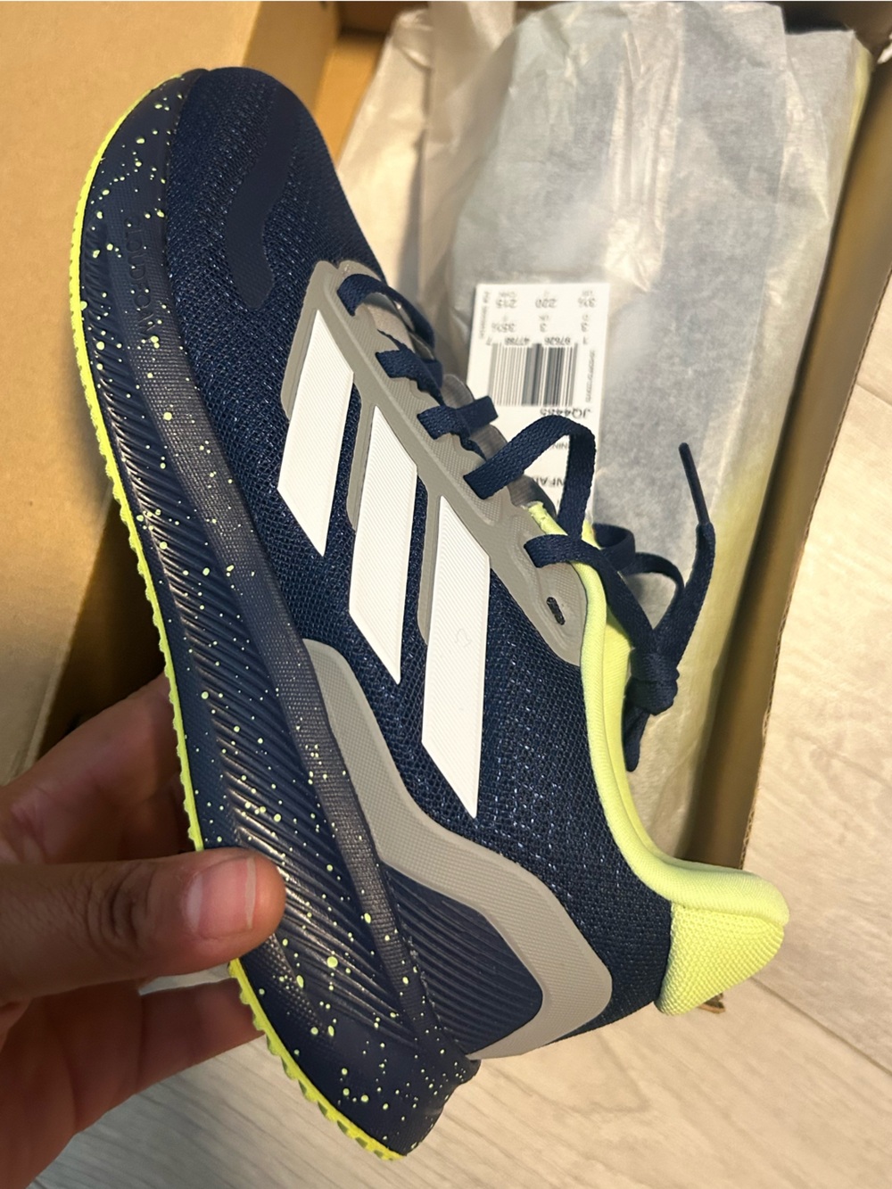 adidas Kids Navy & Neon Yellow Training Sneakers